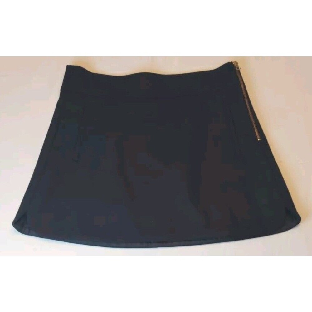 J Crew Black Hipster Mini Skirt Wool Lined 12P A Line Flirty Business